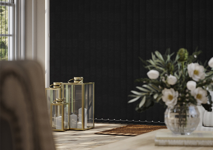 Flori Faux Suede (Blackout), Black - Vertical Blind - Image 5